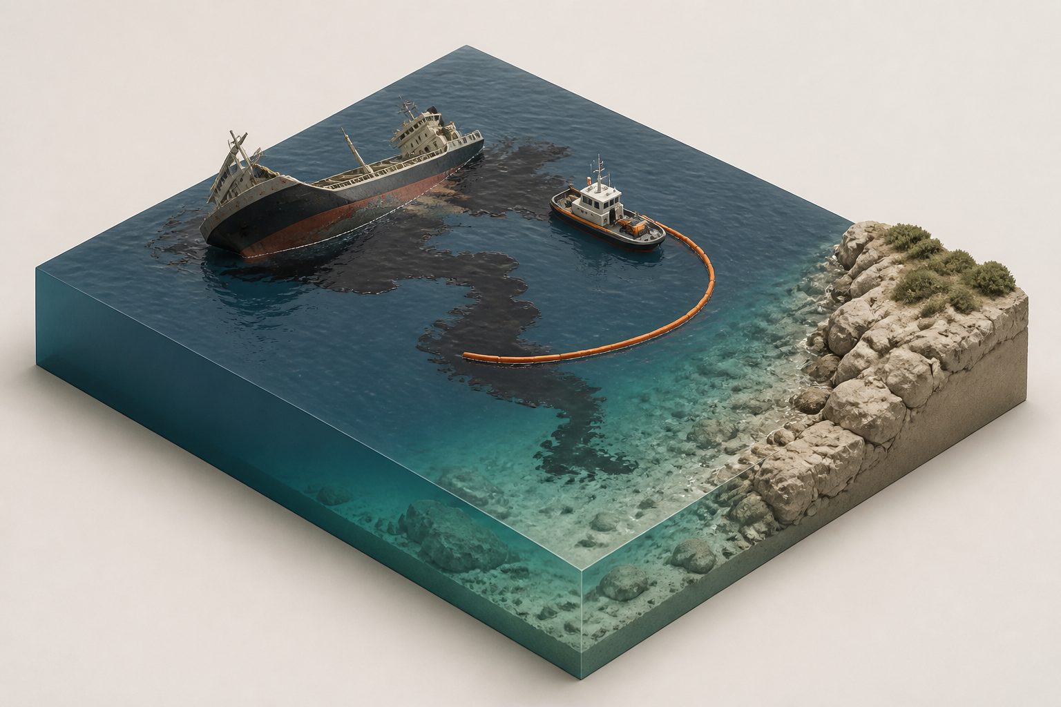 Abstract editorial illustration accompanying the article: Forensic teams identified 33 victims from a 2015 Mediterranean shipwreck