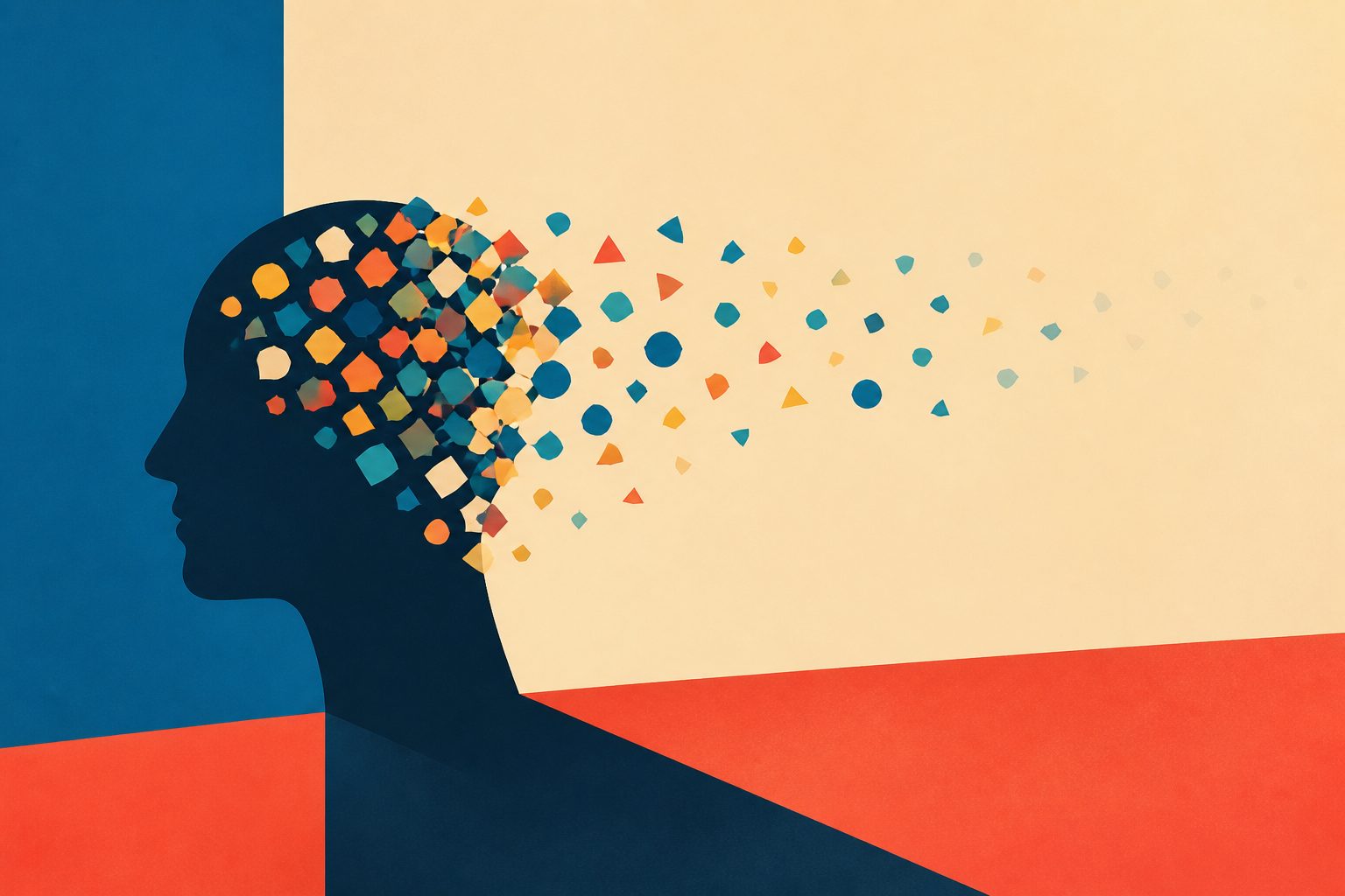 Abstract editorial illustration accompanying the article: Preprint finds measurable patterns in how AI skills emerge and fade