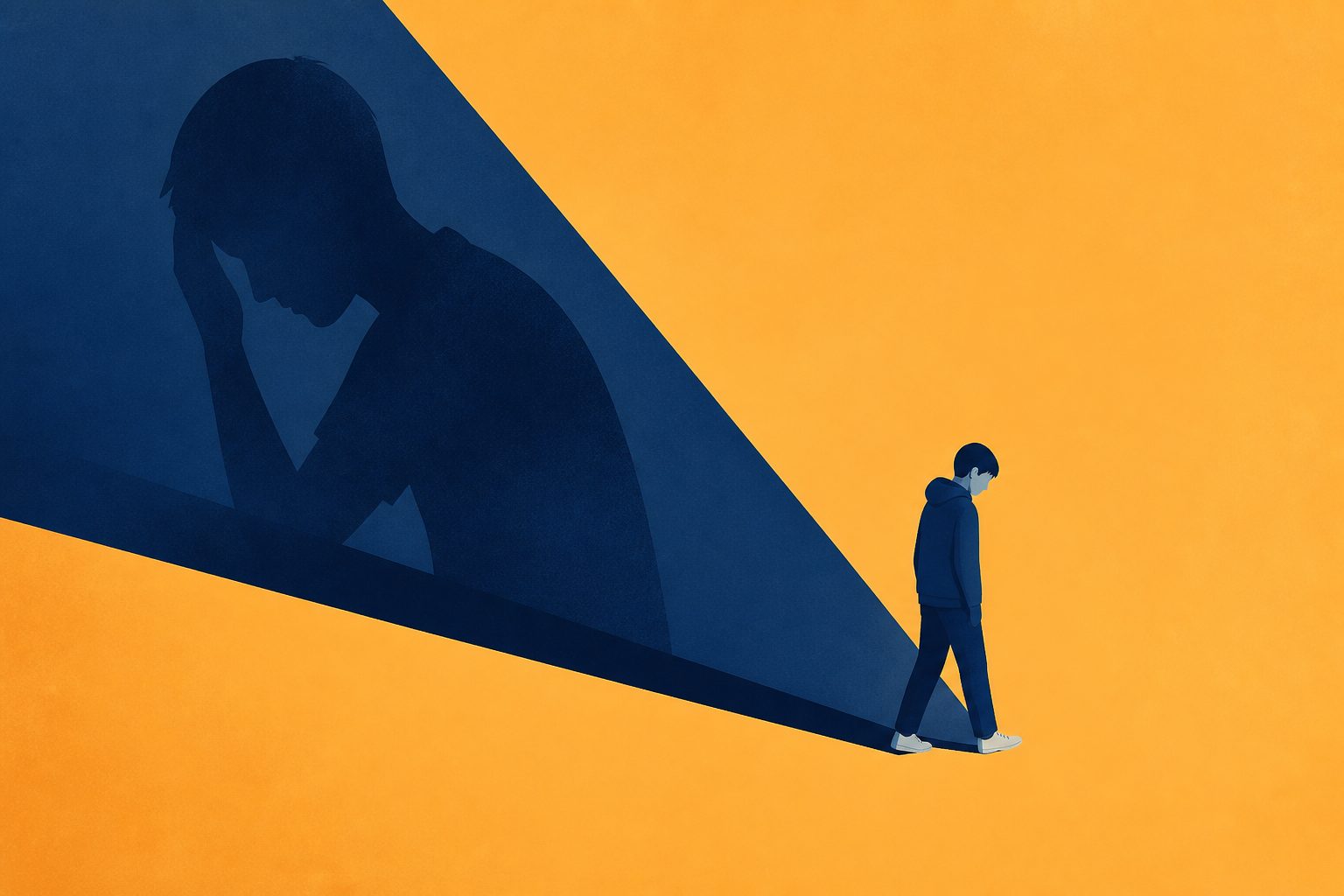 Abstract editorial illustration accompanying the article: Exposure to suicide attempts linked to higher odds of later attempts in young people