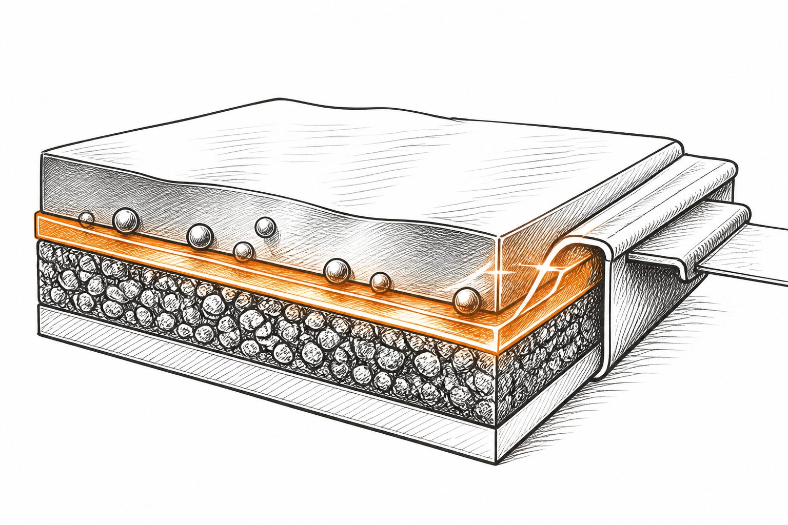 Abstract editorial illustration accompanying the article: A glassy interface helped lithium-metal cells cycle for more than 2,000 hours