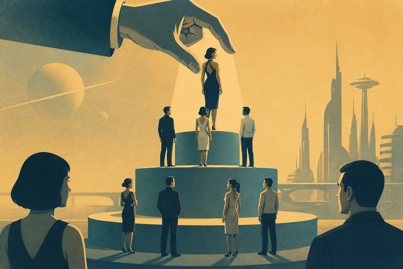 Abstract editorial illustration accompanying the article: ‘Rosters’ put casual partners into an informal dating hierarchy, study finds