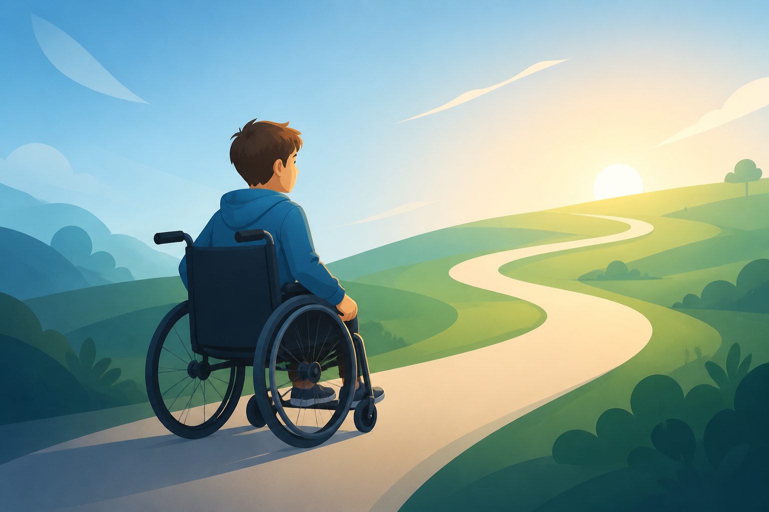 Abstract editorial illustration accompanying the article: New analysis finds survival in Duchenne muscular dystrophy has improved over time