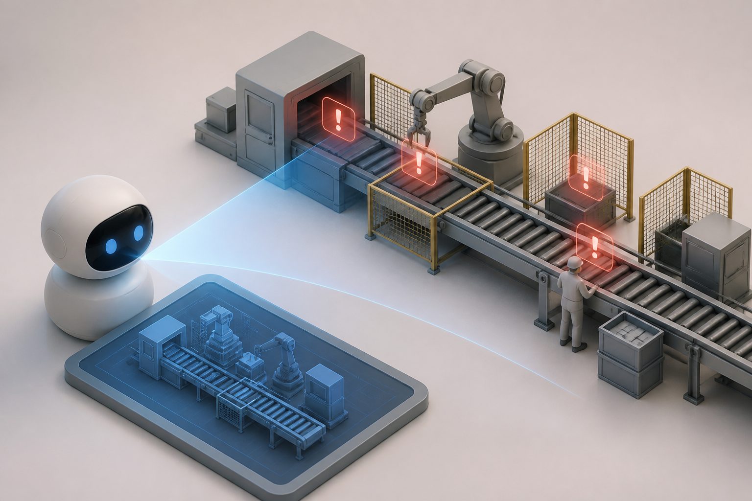 Abstract editorial illustration accompanying the article: An AI design tool helped teams spot more possible harms early